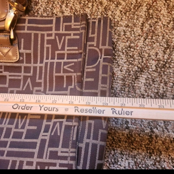 Vintage Diane von Furstenberg Tote Travel Bag Brown Lined Double Handle Purse - Picture 11 of 11